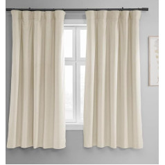 HPD Half Price Drapes VPCH-P Signature Blackout Velveta aizkari guļamistabai, poliestera maisījums, porcelāna balta, 50 collas x 63 collas