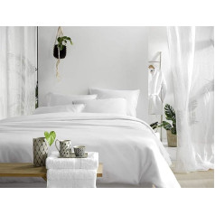 De Witte Lietaer Olivia Satin Combed Cotton gultasveļa, balta/balta, 260 x 240 cm + 2 spilvendrānas