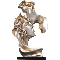 BESPORTBLE Pair of Figures Zelta statuja Resin Kissing Lovers Skulptūra Kāzas Radošā abstraktā skulptūra Darbvirsmas modernā māksla Skaitlis mājas birojam