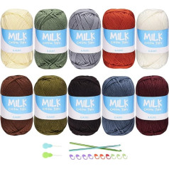 ilauke 10 Pack Crochet Yarn Super Soft Double Adīšanas dzija Premium akrila dzija adīšanai Izturīga viegla Chunky Yarn Ball Ideāli piemērots dzijas projektiem Amatniecība 600g 1000 metri