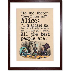 QUOTE CARROLL BOOK ALICE WONDERLAND MAD HATTER TEA PARTY FRAMED PRINT F97X9832