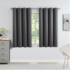 WEST LAKE Tumši pelēks Blackout aizkars 66 x 54 collu Triple Weave Thermal Insulated ar cilpām Trokšņu samazināšana Room Darkening Window Treatment 2 paneļi guļamistabai Dzīvojamā istaba