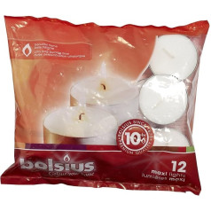 Bolsius Outdoor/Indoor Maxilight Tealight 10 Hour 16x38mm (Bag of 12) - White