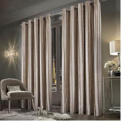 always4u 2 Pack 100% Blackout samta aizkari Long Stripe Double Thermal Eyelet aizkari aizkari viesistabai guļamistaba virtuve Elegant Champagne 140x245cm