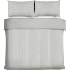 Good Nite SINGLE SATIN STRIPED BRUSHED MICROFIBER 3 PIECE DUVET SET WITH PILLOWCASCHASES ULTRA SOFT WITH CORNER