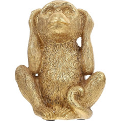 DECHOUS 3 Wise Monkeys Statue Feel Not Evil Three Truths Abstract Art Monkey Figures Feng Shui Sculptures Animal Figure for Home Decor Golden Accents