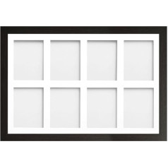 Frame Company Multi Foto rāmis ar turētāju foto kolāžām Dažādi stiprinājumu dizaini Balts stiprinājums 30 x 20 8 x 6 collas (x8)