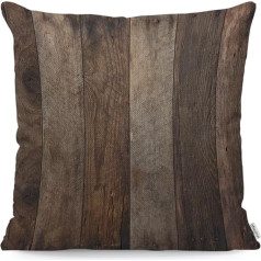 WONDERTIFY Koka spilvena pārvalks Rustic Wood Plank Dark Floor Dekoratīvs metiens dīvānam Gulta Dīvāns Spilvens 45x45cm Brown