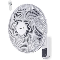 Ventilators Sienas uzlīme ar tālvadības pulti Diametrs 40 cm Balts