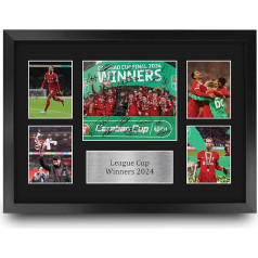 HWC Trading FR A3 A3 Liverpool Caraboa Cup Champions 2024 Printed Memorabilia Signed Autograph Photo Display for Football Trailers and Fans - A3 Framed