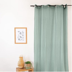 Côté Déco Plain Cotton Gauze Eyelet aizkars 135 x 240 cm zaļš