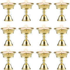 Sziqiqi Gunmetal Butter Lamp Holder, Multi-Function Candle Holder, Prayer Candle Holder, Utensils for Offering, Pack of 12