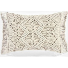 Lush Decor Studio Chevron makrame dekoratīvs spilvena pārvalks, 13 x 20 collas, neitrāls