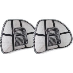 PUPUA Mesh Lumbar Cushion 2 Pack Lumbar Support Ergonomisks jostasvietas atbalsta spilvens birojam, automašīnai, koriģē stāju, mazina sāpes jostasvietā (melns, 2 Pack)