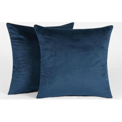 Sienna 2 Pack Matte Velvet spilvenu pārvalki Mīksti vienkrāsaini spilvenu pārvalki krēslam Dīvāns Gulta Home Decor Navy Blue 45x45cm