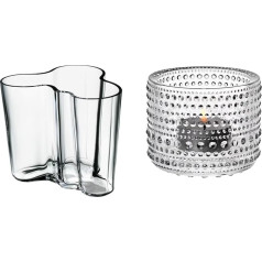 Iittala Komplekts, kas sastāv no 64 mm caurspīdīga laternas + 95 mm caurspīdīgas vāzes, izgatavots no stikla, komplekts 1007037+1007578