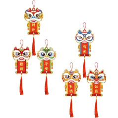 Happyyami 6 gab Vjetnamiešu kulons Fengshui Decor 2024 gads Dragon Hanging Jaungada rotājumi 2024 Hanging Ornaments Fengshui Car Lucky Charm Papīra ķīniešu Tassel