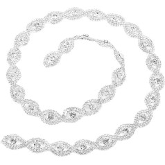 Ķēdes rullis, bārkstis rotājums, kristāla kristāla rhinestone aplikācijas, platums 1,5 cm, garums 30 cm, Bling Rhinestone Trim, rhinestone lentes, rhinestone ķēdes kāzu kleitu rotāšanai, DIY amatniecība