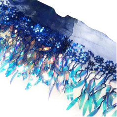 THINCAN 3ft Sequin Lace Šūšanas apģērbu aksesuāri Fringe Izšūta lenta Šūšanas amatniecība