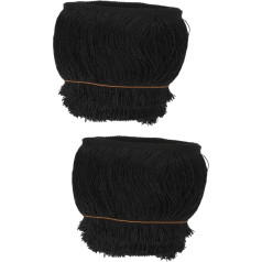 DIYEAH 2 ruļļi ūsas Apģērbu amatniecības apdares aizkaru malu apdare Tassel Trim kleitu mežģīņu bārkstīm Šūšanas bārkstis Trim aizkariem Fringe Trim Tassel Poliesters