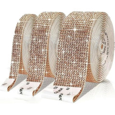 1 jards daudzkrāsains pašlīmējošs mirdzošs kristāla lentes spīdīgs rhinestone ķēdes roku darbs DIY apavi somas apģērbu mājas dekori šampanietis 6 rindas (13 mm)