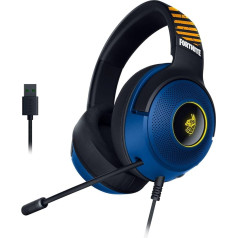 Razer Kraken V3 X - Fortnite Edition USB spēļu austiņas (Ultraleichter Kopfhörer, Triforce 40mm Treiber, HyperClear-Mikrofon, RGB) Fortnite