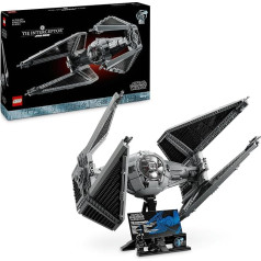 LEGO Star Wars TIE Interceptor Ultimate Collector Series pieaugušo radošās konstruēšanas komplekts Zvaigžņu mednieks Akmeņi Dāvana faniem Kolekcionējams UCS komplekts 75382