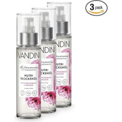 VANDINI Nutri Trockenöl Spray mit Pfingstrosenblüte & Arganöl - Bodyöl Damen für trockene Haut - veganes Körper Öl ohne Silikone, Parabene & Mineralöl - Körperöl für Frauen (3x 100 ml)