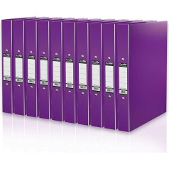 Durafile Purple Ring Binder - 10 eksemplāru iepakojums - izturīga kartona konstrukcija - piemērots A4 formātam - ideāli piemērots skolai, mājai un birojam