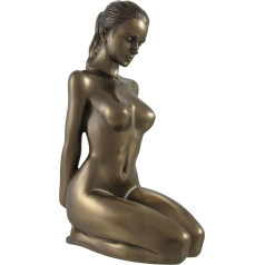 US 14 cm nackte weibliche Statue kniend mit Händen auf dem Rücken, bronzefarben