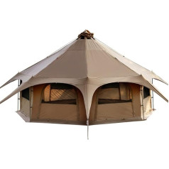 TOMOUNT Teepee Tent Cotton 6-8 Person Family Tent Canvas Pyramid Yurt Tent Large Glamping Tent for Camping, Hiking, Festival, Parties, Wedding, Music Festival