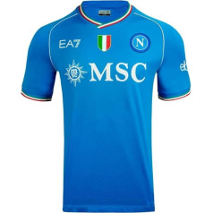 SSC Napoli Vīriešu Maglia Gara Home 23/24, Ea7, Prodotto Ufficiale, Scudetto Tricolore, Dry Touch, Slim Fit, XXL T-krekls, gaiši zils, gaiši zils