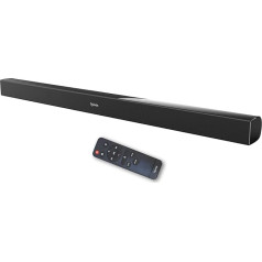 SYLVOX Soundbar ūdensnecaurlaidīga tālvadības pults, 4 ekvalaizera iestatījumi, 2.0 kanālu āra skaņu josla 120 W, atbalsta Bluetooth, HDMI, paredzēta televizoram un piestiprināma pie sienas