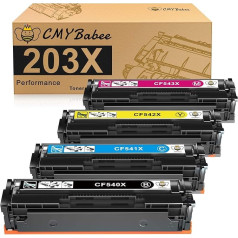 CMYBabee 203X toneris, saderīgs ar HP M281fdw toneri, saderīgs ar HP 203X toneri Color Laserjet Pro MFP M281fdw M254dw M281fdw M281fdn M254nw M280nw M281cdw M254dn M281 M254 M280 CF540X CF540A (4 iepakojums)