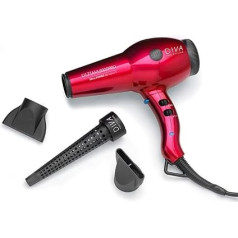 DIVA Pro Styling Ultima 5000 Pro Haartrockner/Föhn - 2200W, 4 Hitze- und 2 Geschwindigkeitsstufen - True Cold Shot, rot