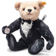 Steiff Cuddly Toy James Bond Teddy Bear, mīlīga pildīta rotaļlieta ar plastmasas acīm, bērniem, zēniem un meitenēm, plīša rotaļlieta 30 cm, daudzkrāsaina, 355691