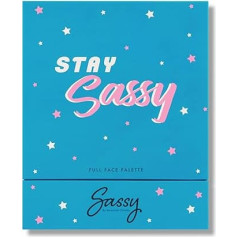 Sassy by Savannah Chrisley Stay Sassy Full Face Palette - acu ēnu un izceļošā, izgaismojošā un sārtā pūdera paletīte - būtiski grima produkti - rada profesionālu kosmētikas tēlu - 1 gab.