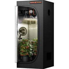 Spider Farmer SF1000 Grow Tent komplekts Grow Light Dimmable LED Grow Lamp Full Spectrum Samsung LM301H EVO LEDs Grow Tent Kit Complete 70 x 70 x 160 cm Hydroponics Growing Tent Set Ventilation