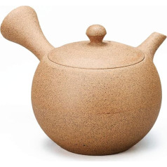 Yamakiikai Tokoname Japānas Kyusu keramikas tējkanna 240cc apaļa Temari Camel Brown M499