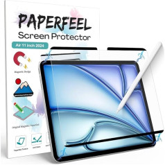 PAPERFEEL Magnētiskā plēve iPad Air 11 2024 M2 ekrāna aizsargplēve, matēta papīra magnētiskā plēve rakstīšanai un zīmēšanai - aizsargā pret atspīdumiem, mazāk pirkstu nospiedumu, viegla uzstādīšana, aizsargā pret skrāpējumiem