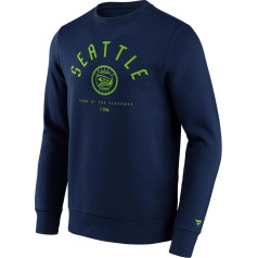 Fanatics Seattle Seahawks zīmogs NFL Crew Sweatshirt Navy, melns