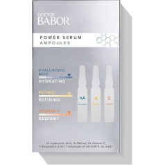 Doctor BABOR Power seruma ampulu komplekts, dažādas ampulas sejai, mitrināšanai un vienmērīgākai sejas ādas krāsai, vegāniska formula, 7 x 2 ml