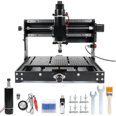 RATTMMOTOR 3020 Plus CNC frēzmašīna, 3 asu GRBL vadība, XYZ darba zona 300 x 200 x 72 mm, ar 500 W CNC vārpstas motoru, ar gala slēdžiem un avārijas izslēgšanu, CNC frēzēšanas frēzēm, gravēšana