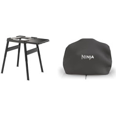 Ninja Woodfire regulējams statīvs un sānu galdiņš, āra krāsns un grila statīvs un Woodfire XL grila vāks, oficiālie Ninja piederumi