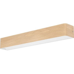 EGLO LED Wandleuchte Sania 6, Up und Down Leuchte, Wandlampe aus Metall in heller Holz-Optik, Bad Spiegellampe, Badezimmer und Flur Lampe, warmweiß, IP44