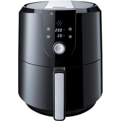 Steba Heißluft-Fritteuse mit 5,2 litre Volumen, antihaftbeschichteter Frittierkorb, Warmhaltefunktion, 7 Automatikprogramme, 1800 Watt, Schwarz, HF 5000 XL