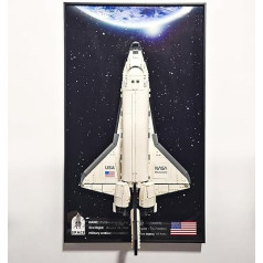 icuanuty Sienas displeja tāfele LEGO 10283 Creator Expert NASA Space Shuttle Discovery klucīšiem, dekoratīvie attēli pieaugušajiem, Lego displeji, izmērs: 75 x 45 cm (tikai sienas displejs)