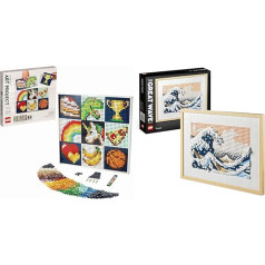 LEGO 21226 Māksla Kopīgs mākslas projekts un māksla Hokusai - Big Wave 3D japāņu sienu dekori amatniecības komplekts ierāmēts okeāna audekls hobijiem pieaugušajiem DYI mājas un biroja dekorēšanai 31208