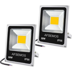 AFSEMOS 12V-24V Садовое освещение, 50W светодиодные наводные огни, IP66 Водонепроницаемый наружное освещение, 3000K теплый свет, безопасность освещени