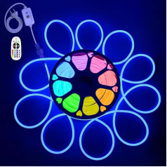 ALITOVE 30 m neona LED lentes 230 V RGB LED lentes āra ūdensizturīga ar tālvadības pulti Krāsu maiņa 80 LEDs/m Gaismas lentes āra komerciālai dārza dārza baseina ballītei Mājas dekorēšanai